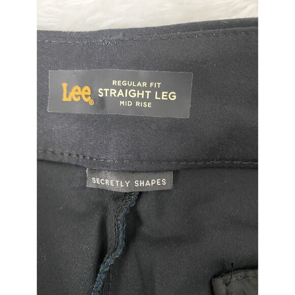Lee Black Straight Leg Slacks Pants Office Business Women's Size 14 Medium - Picture 4 of 13